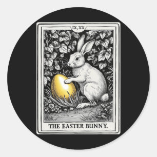Tarotkarte Glückliches Osterhase Frühling Osterei  Runder Aufkleber