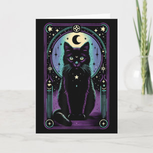Tarotkarte Halbmond Schwarze Katze Katzenliebhaber Karte