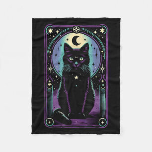 Tarotkarte Halbmond Schwarze Katze Liebhaber Tarot Fleecedecke