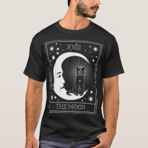 Tarotkarte Halbmond und Katze Grafik Pullover