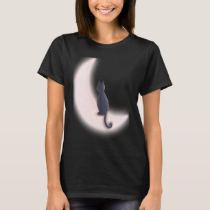 Tarotkarte Halbmond und schwarze Katze T-Shirt