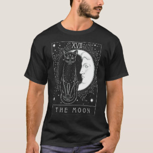 Tarotkarte Halbmond und schwarze Katzenhexenhut H T-Shirt