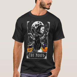 Tarotkarte Halbmond und schwarze Katzenhexenhut H T-Shirt