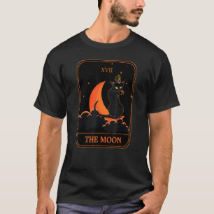 Tarotkarte Halbmond Xvii und schwarze Katze Hallow T-Shirt