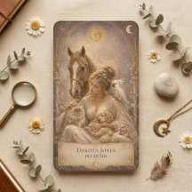 Tarotkarte Himmlische Frau Sonne Mond Haustiersitt