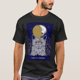 Tarotkarte Katze und Mond Okkult Gothic T-Shirt