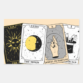 Tarotkarte rechteckiger aufkleber