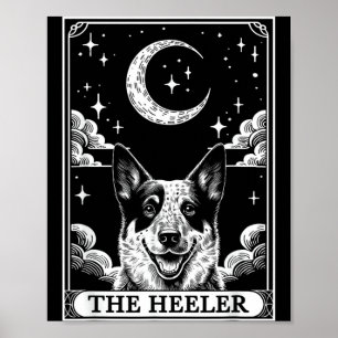 Tarotkarte Vintage-Halbmond australisches Rindvieh Poster