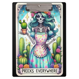 Tarotkarte voller Stacheln überall   Lustiger Skel Klemmbrett