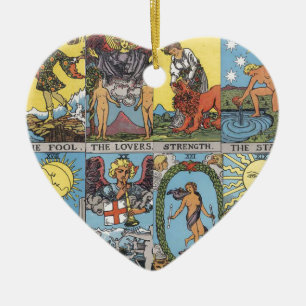 Tarotkarten-Collage Keramikornament
