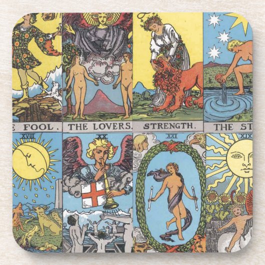 Tarotkarten-Collage Untersetzer (Vorderseite)