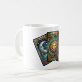 Tarotkarten mit mystischer himmlischer Kunst Kaffeetasse (Vorderseite Links)