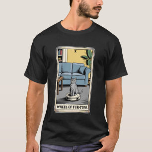 Tarotkarten-Rad des Glücks Katzenroboter-Staubsaug T-Shirt