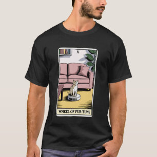 Tarotkarten-Rad des Glücks Katzenroboter-Staubsaug T-Shirt