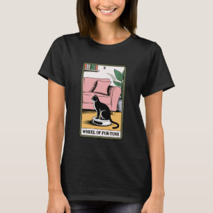 Tarotkarten-Rad des Glücks Katzenroboter-Staubsaug T-Shirt