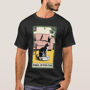 Tarotkarten-Rad des Glücks Katzenroboter-Staubsaug T-Shirt