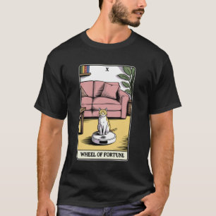 Tarotkarten-Rad des Schicksals Katze auf Roboter-S T-Shirt