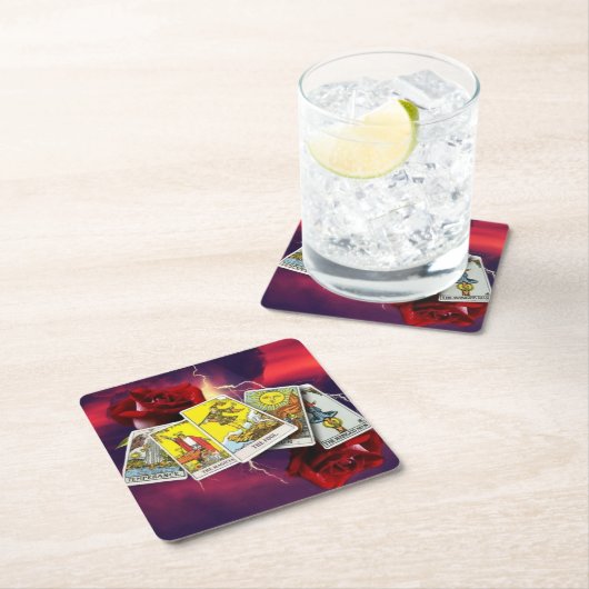 Tarotkarten-Untersetzer Rechteckiger Pappuntersetzer (Vor Ort)