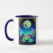 Tarotkartenillustration, Der Mond Tasse (Links)