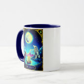 Tarotkartenillustration, Der Mond Tasse (Vorderseite Links)
