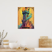 Tarotkartenillustration, Der Turm Poster (Küche)