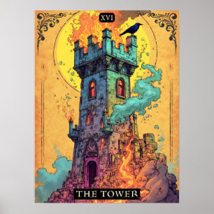 Tarotkartenillustration, Der Turm Poster