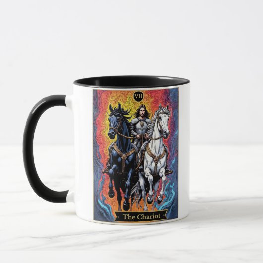 Tarotkartenillustration, Der Wagen Tasse (Links)