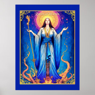 Tarotkartenillustration, Königin der Stäbe Poster