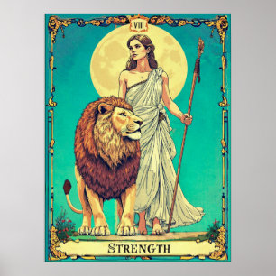 Tarotkartenillustration, Stärke Poster