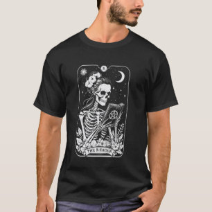 Tarotkartenleser - Skelett liest Wicca-Buch L T-Shirt
