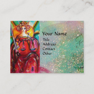 TAROTS DER VERLORENEN SCHATTEN/DER GERECHTIGKEIT VISITENKARTE