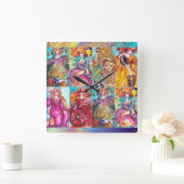 TAROTS DER VERLORENEN SCHATTEN /STAR, MOND, SONNE, QUADRATISCHE WANDUHR (Zuhause)