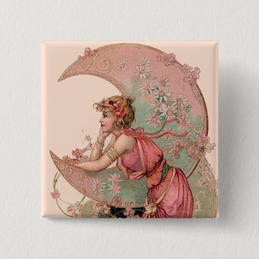 TAROTS / FRAU DES MONDS MIT BLUMEN IN ROSA BUTTON (Vorderseite)