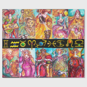 TAROTS UND ZODIAC GEBURTSTAG SIGNS Tarot Astrologi Geschenkpapier