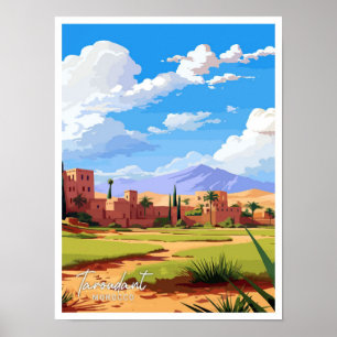 Taroudant Marokko Reise Vintage-Illustration Poster