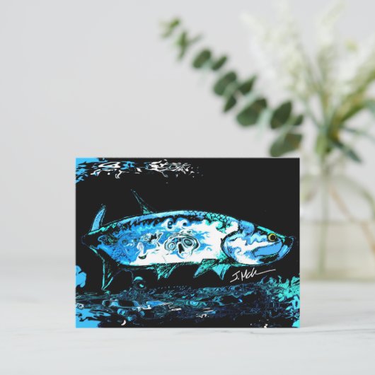 Tarpon Blues Postkarte (Stehend Vorderseite)