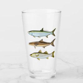 Tarpon, Cobia, Snook Drink Glass Glas
