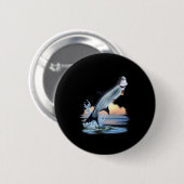 Tarpon Fisch Frische Wassertiere Jagen Fische A Button (Vorne & Hinten)