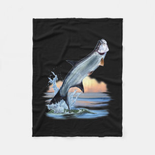 Tarpon Fisch Frische Wassertiere Jagen Fische A Fleecedecke