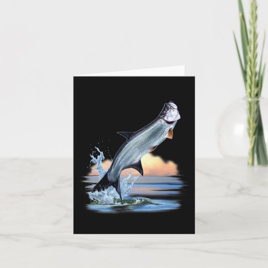 Tarpon Fisch Frische Wassertiere Jagen Fische A Karte (Vorderseite)