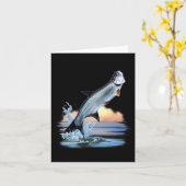 Tarpon Fisch Frische Wassertiere Jagen Fische A Karte (Gelbe Blume)