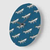 Tarpon Fischen Theme Man Höhle Große Wanduhr (Winkel)