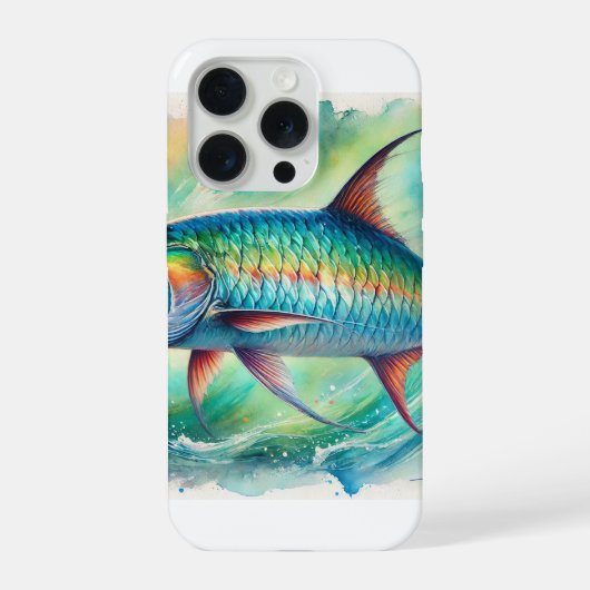 Tarpon fish 051024AREF147 - Watercolor iPhone Hülle (Rückseite)