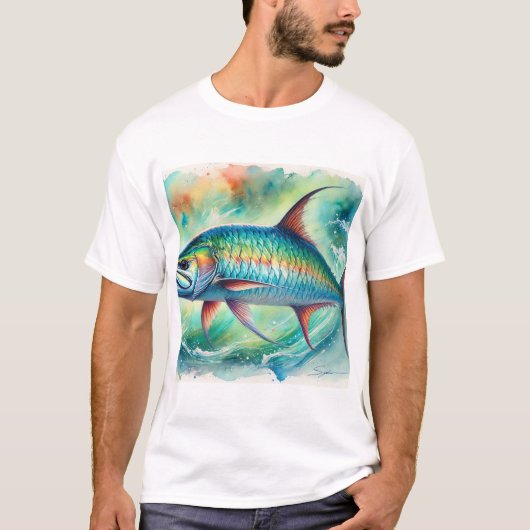 Tarpon fish 051024AREF147 - Watercolor T-Shirt (Vorderseite)