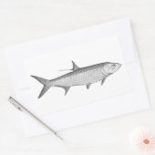 Tarpon-Logo (Linie Art) Rechteckiger Aufkleber (Umschlag)
