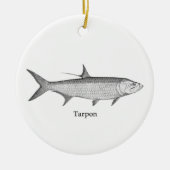 Tarpon-Logo (Linie Kunst) Keramikornament (Vorne)