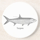 Tarpon-Logo (Linie Kunst) Untersetzer (Vorne)
