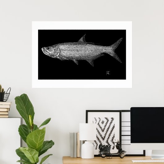 Tarpon Scratch art Poster (Heimbüro)