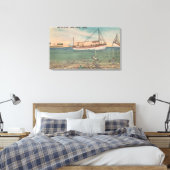 Tarpon Springs, FL - View of Boat & Deep Sea Leinwanddruck (Insitu (Schlafzimmer))