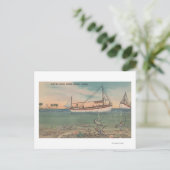 Tarpon Springs, FL - View of Boat & Deep Sea Postkarte (Stehend Vorderseite)